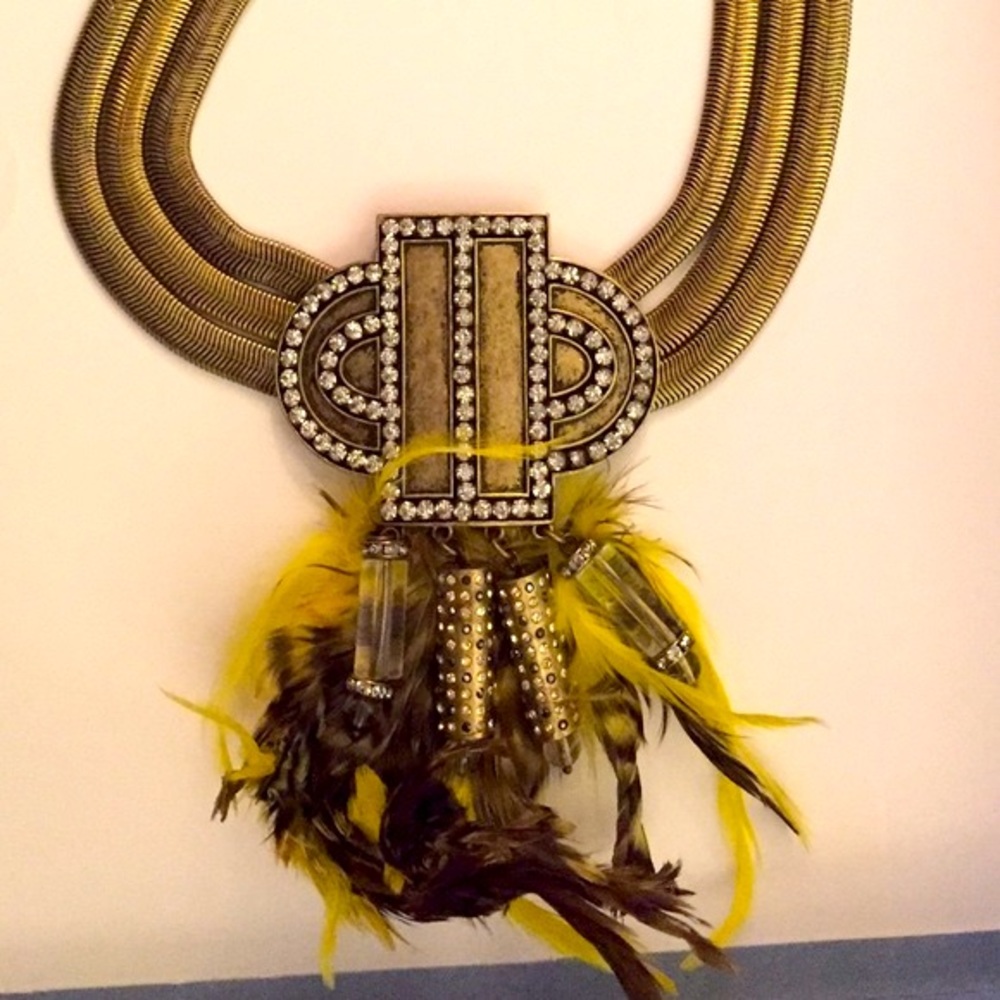 ANN TAYLOR LOFT  encrusted and embellished statement necklace